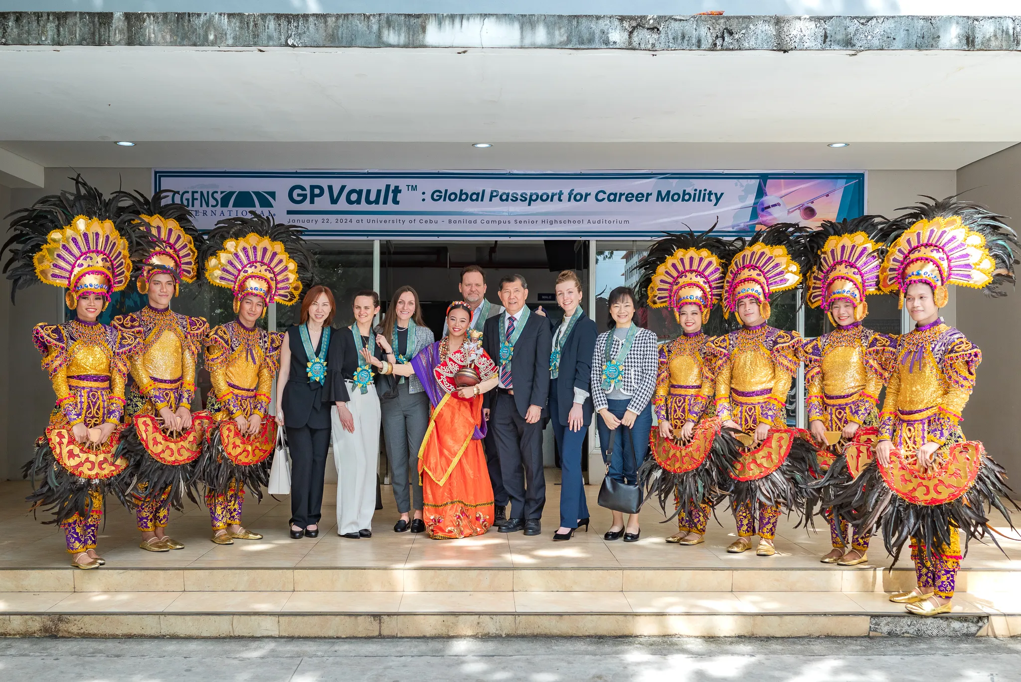 Vybrant Global team with university and recruitment partners at the CGFNS Global Passport Launch in Cebu, Philippines